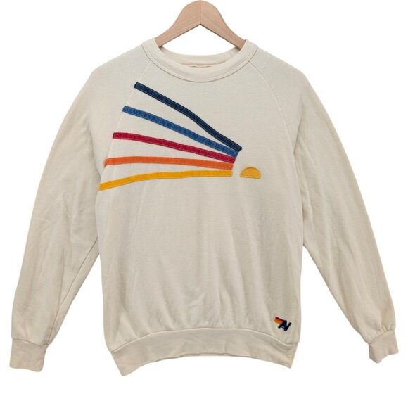 Aviator Nation Tops - Aviator Nation Daydream Crewneck Sweatshirt Womens Vintage White Pullover Sz XS